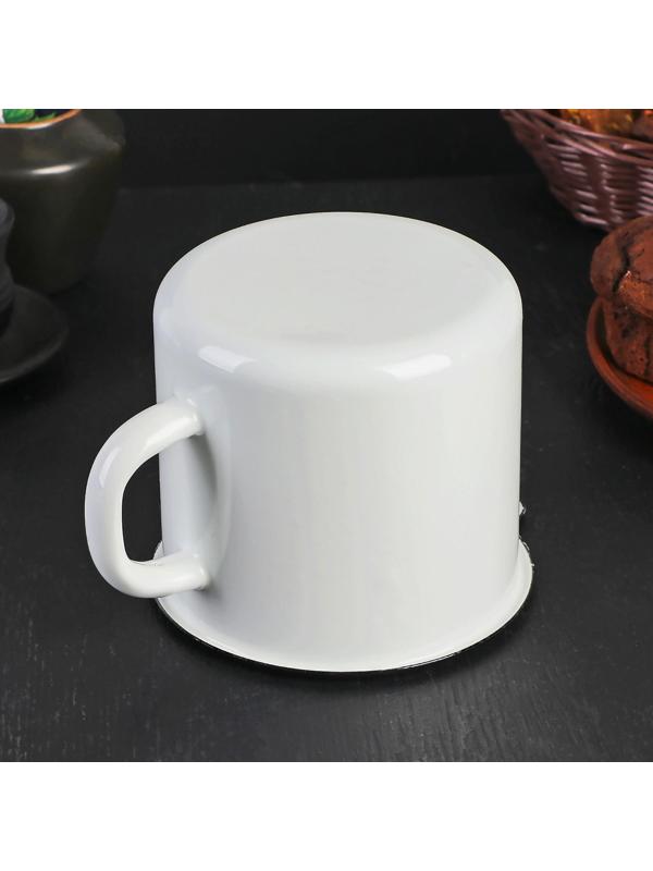 Кружка с носиком, 1 л, с крышкой, без деколи, цвет белый