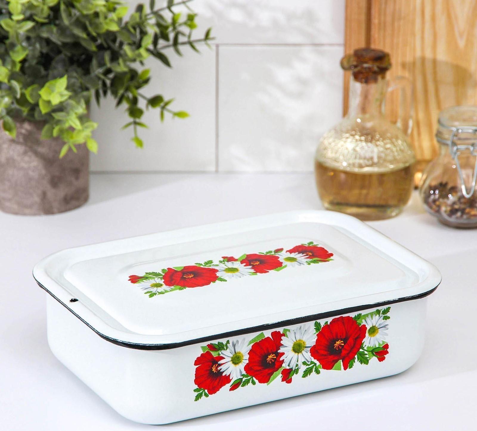 Лоток, 1,5 л, деколь МИКС, цвет белый