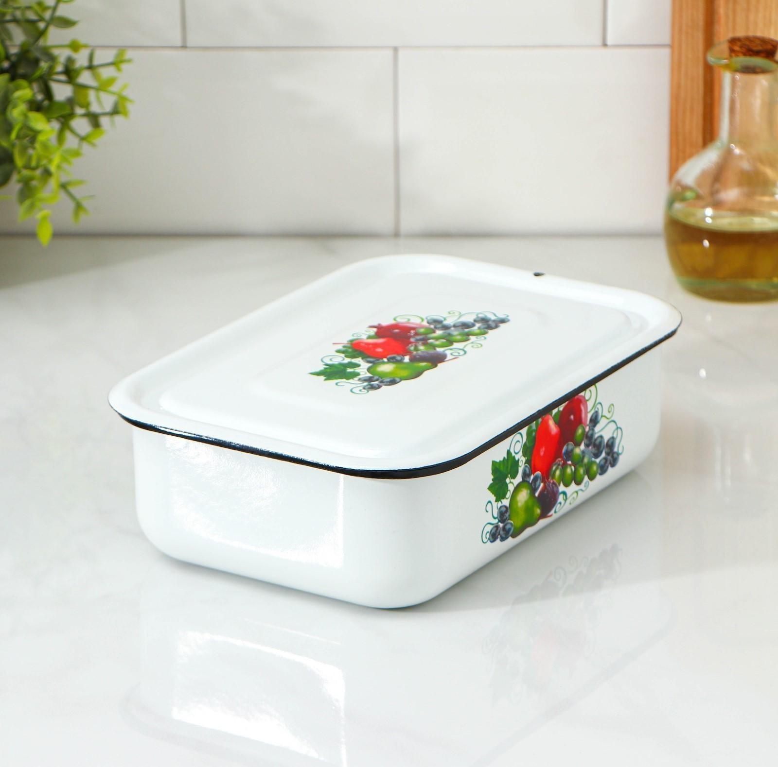 Лоток, 1,5 л, деколь МИКС, цвет белый