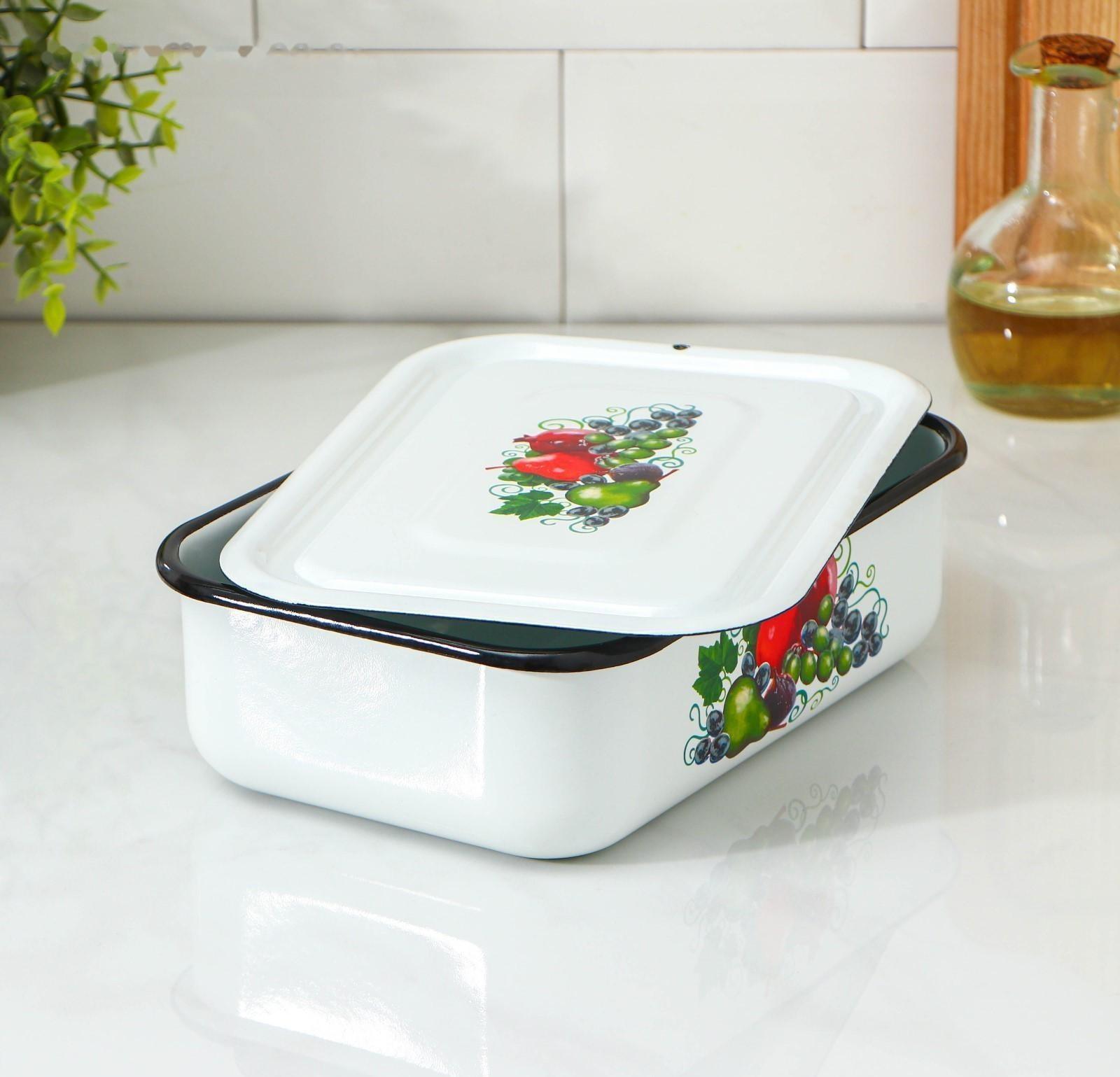 Лоток, 1,5 л, деколь МИКС, цвет белый