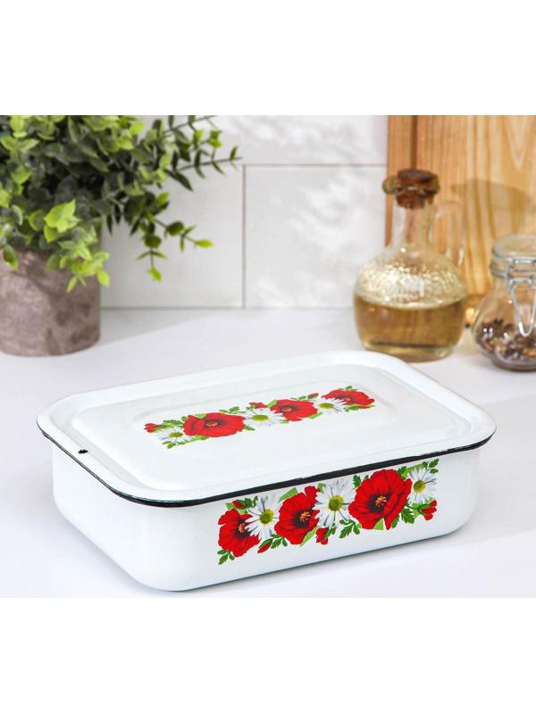 Лоток, 1,5 л, деколь МИКС, цвет белый