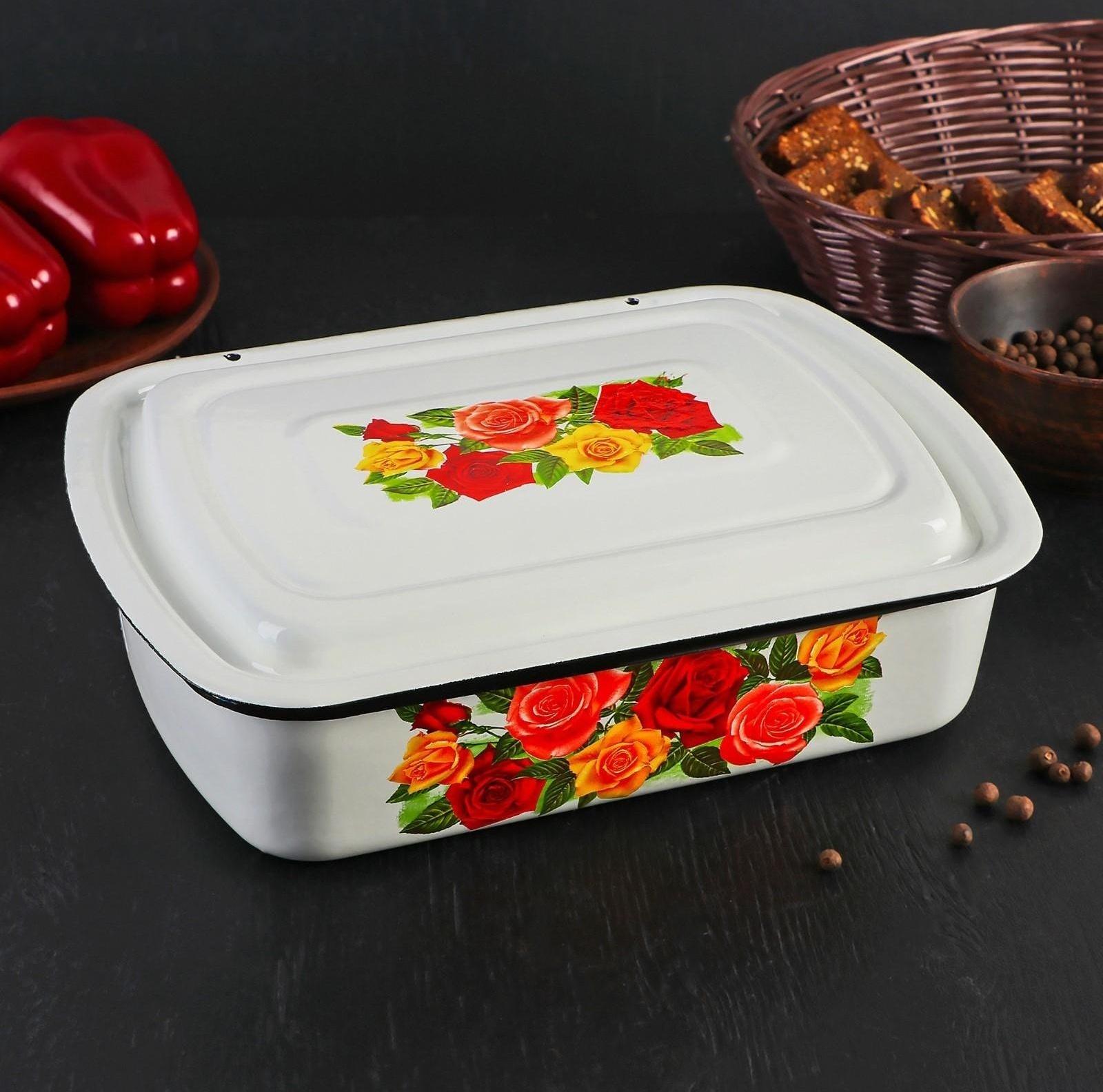 Лоток, 2,5 л, деколь МИКС, цвет белый