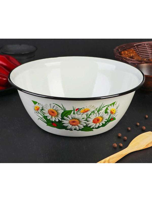 Миска, 4 л, индукция, деколь МИКС, цвет белый