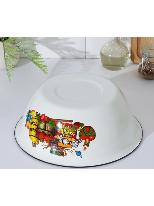 Миска, 4 л, индукция, деколь МИКС, цвет белый