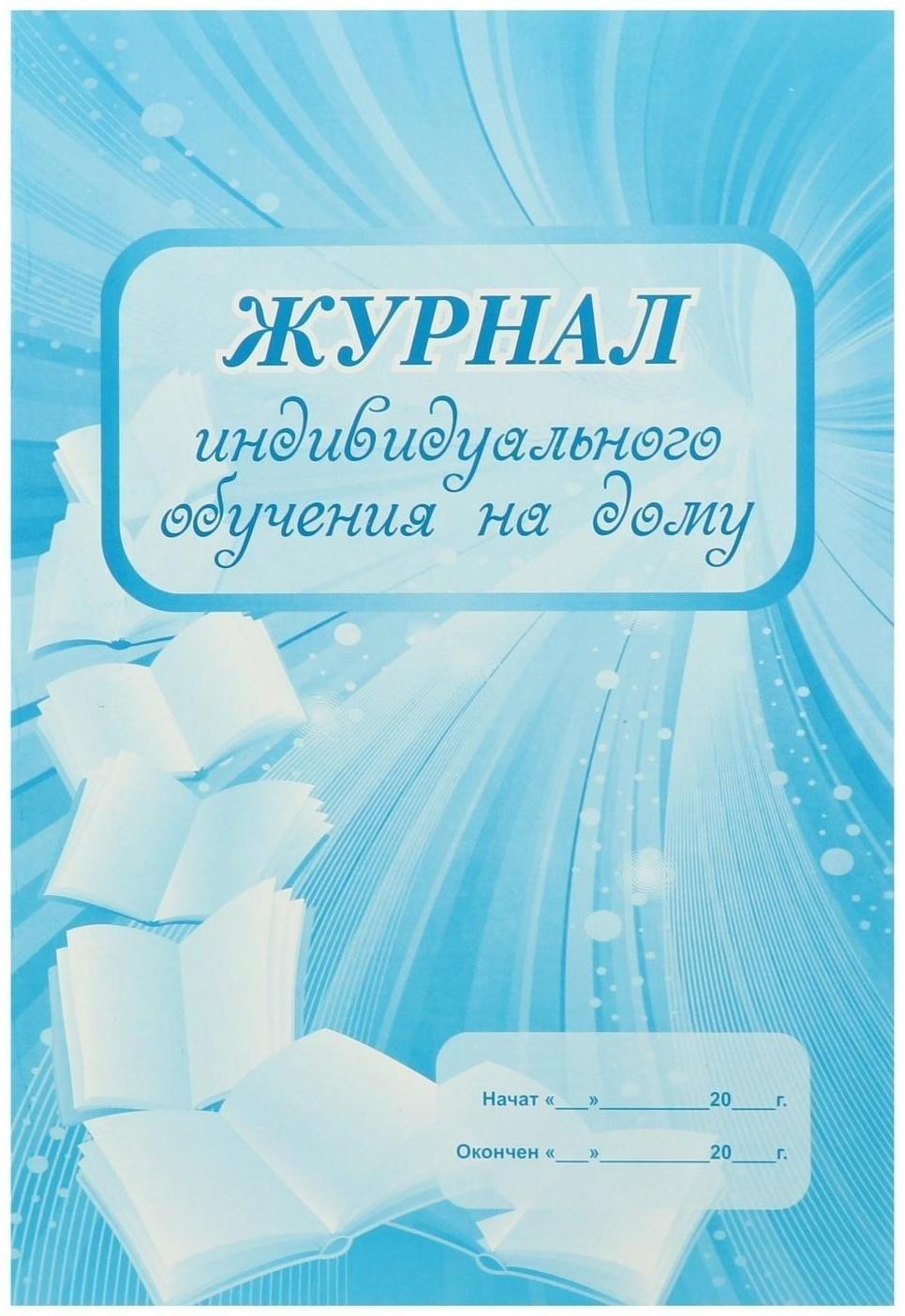 Журнал индивидуального обучения на дому А4, 24 листа, обложка мелованный картон 215 г/м², блок писчая бумага 60 г/м²