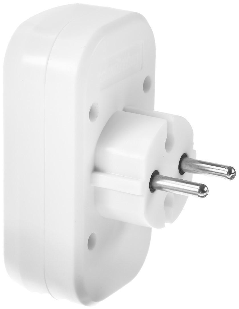 Разветвитель Smartbuy, 10 А, 250 B, 2 гнезда, без заземления, плоский