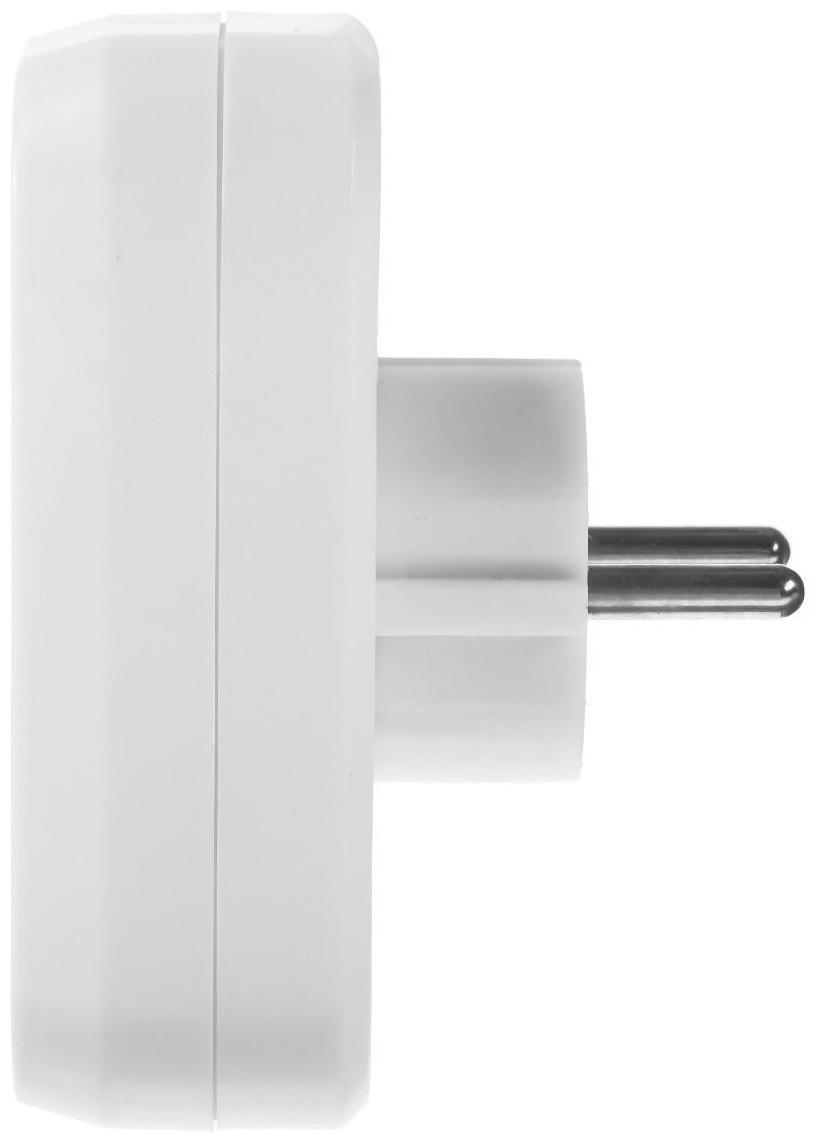 Разветвитель Smartbuy, 10 А, 250 B, 2 гнезда, без заземления, плоский