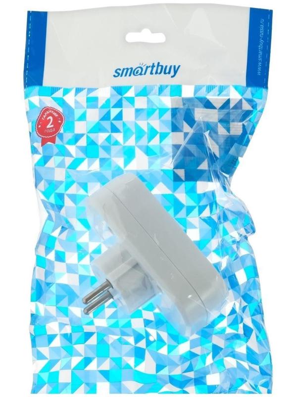 Разветвитель Smartbuy, 10 А, 250 B, 2 гнезда, без заземления, плоский