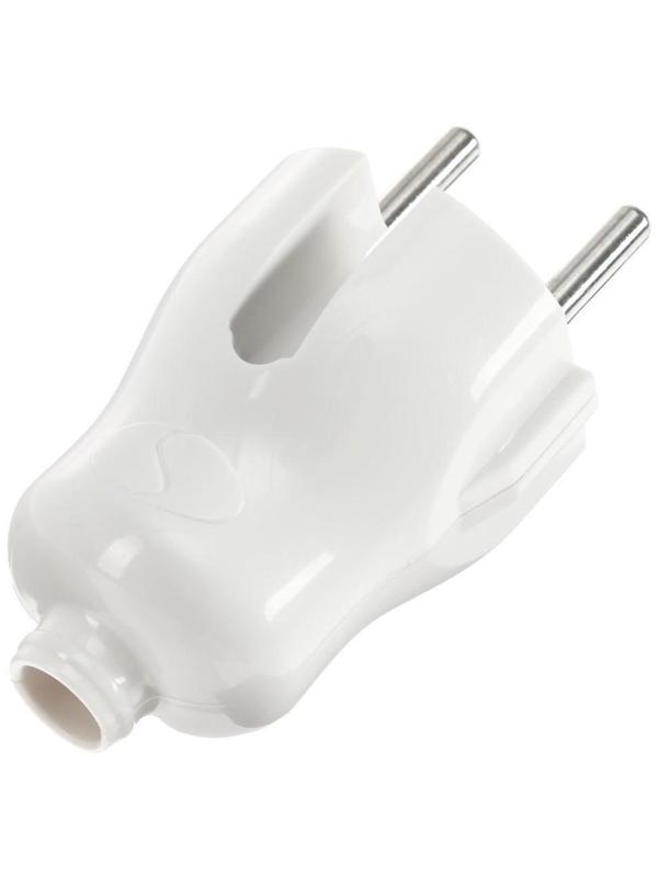 Вилка прямая Smartbuy, 10 А, 250 В, без з/к, белая