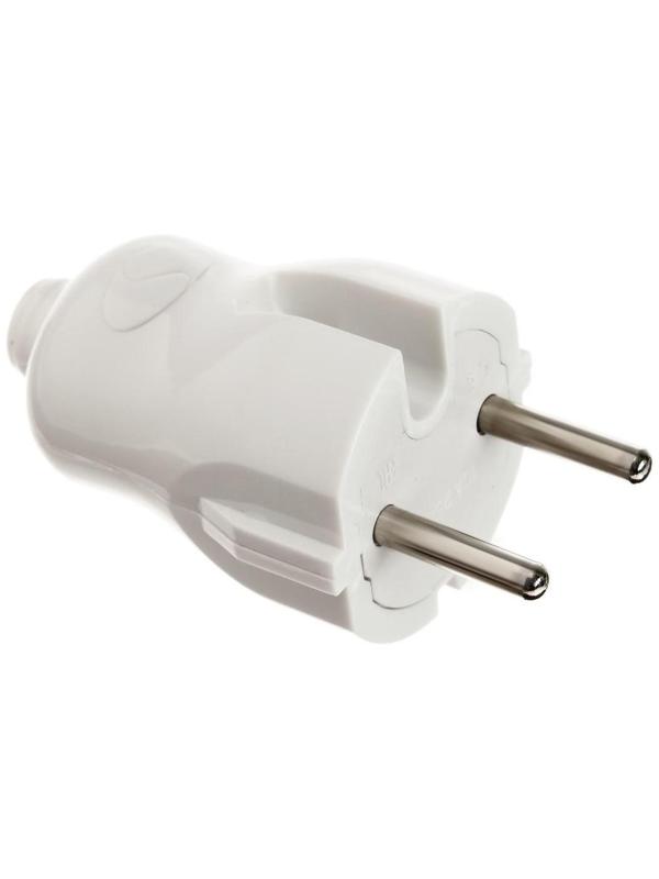 Вилка прямая Smartbuy, 10 А, 250 В, без з/к, белая