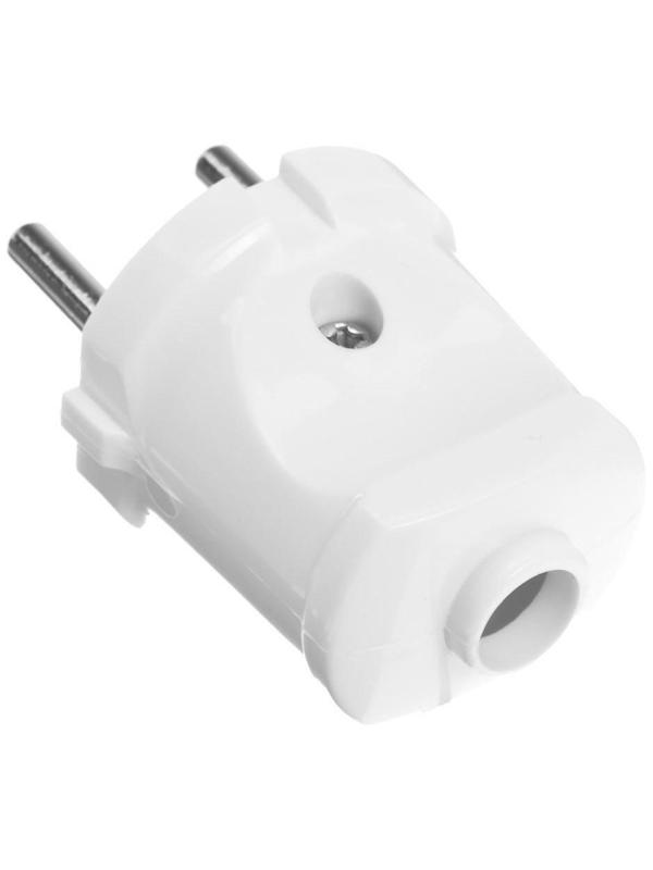 Вилка прямая Smartbuy, 10 А, 250 В, без з/к, белая