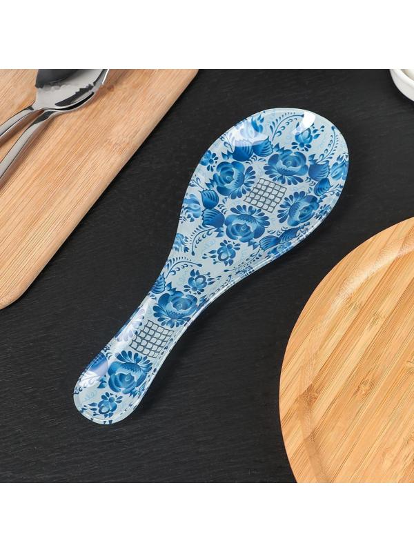 Подставка стеклянная под ложку Доляна «Синева», 23,5×8,3 см