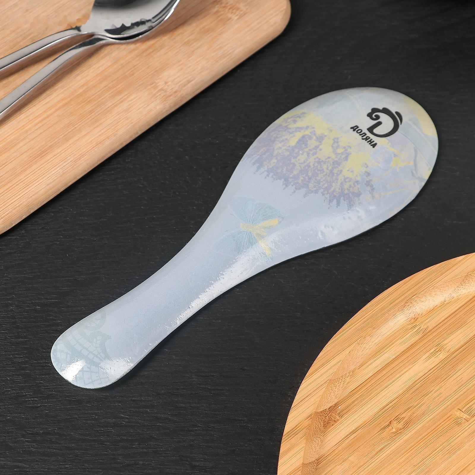 Подставка стеклянная под ложку Доляна «Лаванда», 23,5×8,3 см