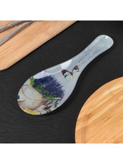 Подставка стеклянная под ложку Доляна «Лаванда», 23,5×8,3 см