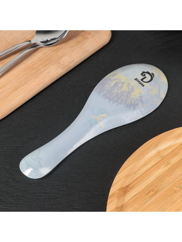 Подставка стеклянная под ложку Доляна «Лаванда», 23,5×8,3 см