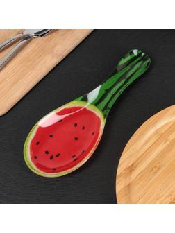Подставка стеклянная под ложку Доляна «Сладкий арбуз», 23,5×8,3 см
