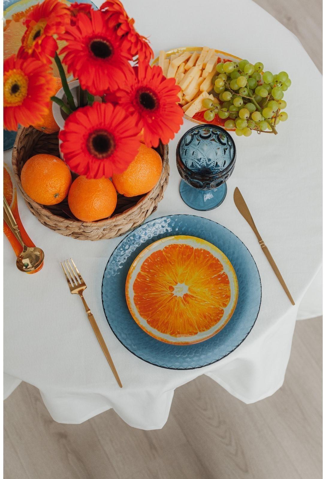 Подставка стеклянная под ложку Доляна «Сочный апельсин», 23,5×8,3 см