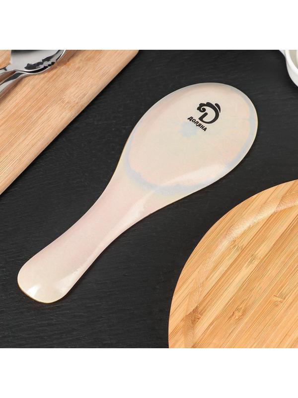 Подставка стеклянная под ложку Доляна «Сочный апельсин», 23,5×8,3 см