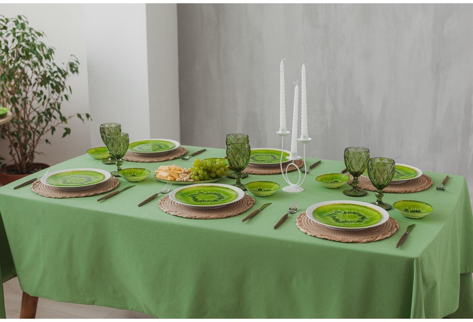 Подставка стеклянная под ложку Доляна «Романтичный киви», 23,5×8,3 см, цвет зелёный