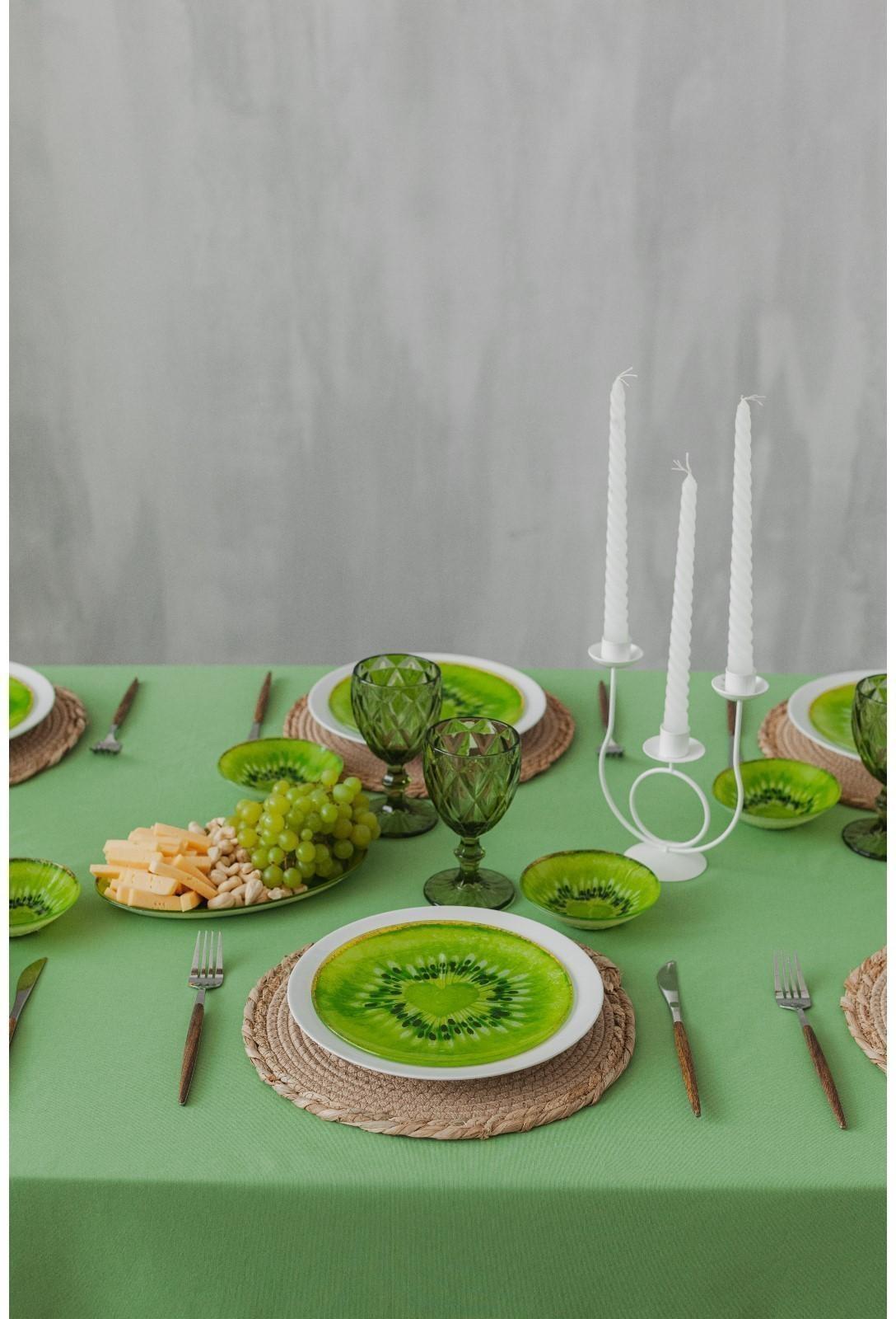 Подставка стеклянная под ложку Доляна «Романтичный киви», 23,5×8,3 см, цвет зелёный