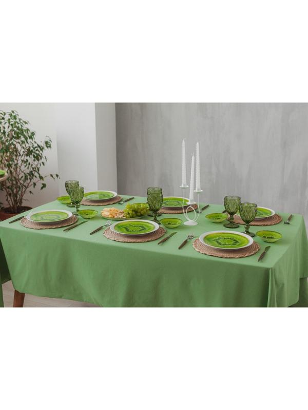 Подставка стеклянная под ложку Доляна «Романтичный киви», 23,5×8,3 см, цвет зелёный