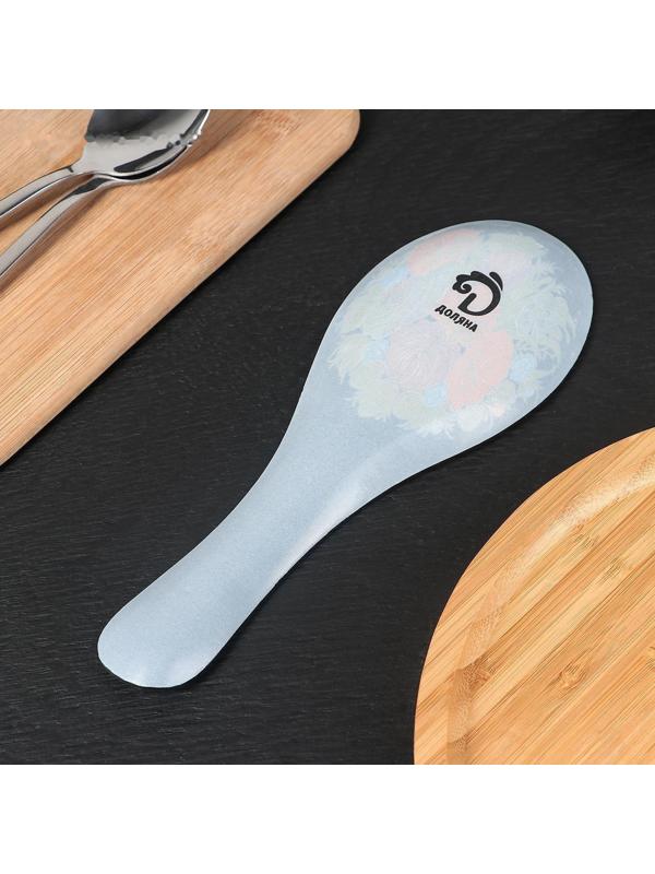 Подставка стеклянная под ложку Доляна «Народные мотивы», 23,5×8,3 см, цвет чёрный