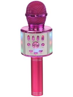 Микрофон для караоке LuazON LZZ-70, 5 Вт, 1800 мАч, коррекция голоса, подсветка, розовый