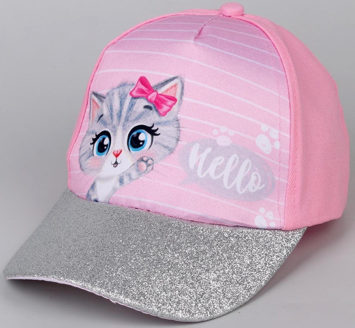 Кепка детская «Hello», котик, р-р. 52-54, 5-7 лет