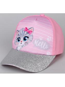 Кепка детская «Hello», котик, р-р. 52-54, 5-7 лет