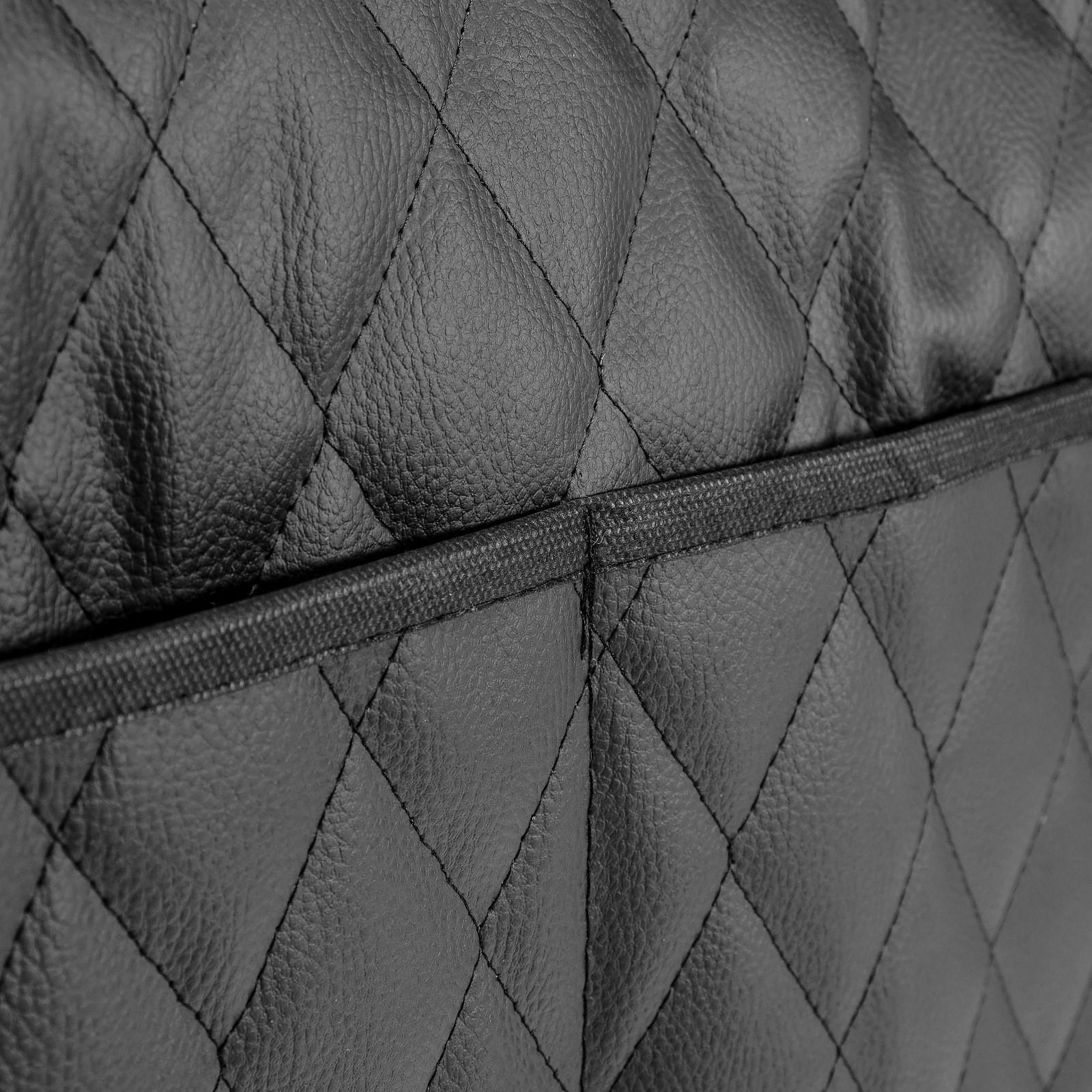 Органайзер на спинку сиденья в багажник, экокожа, ромб, черный, 95х40 см