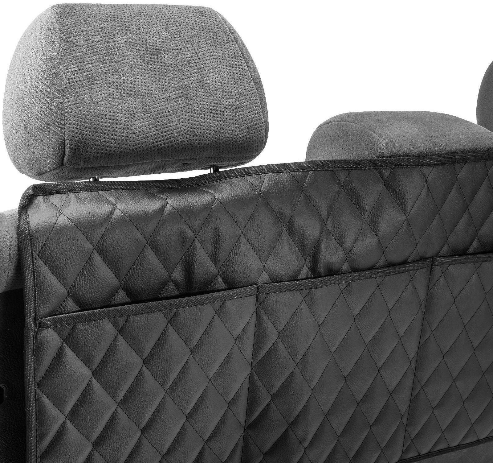 Органайзер на спинку сиденья в багажник, экокожа, ромб, черный, 95х40 см