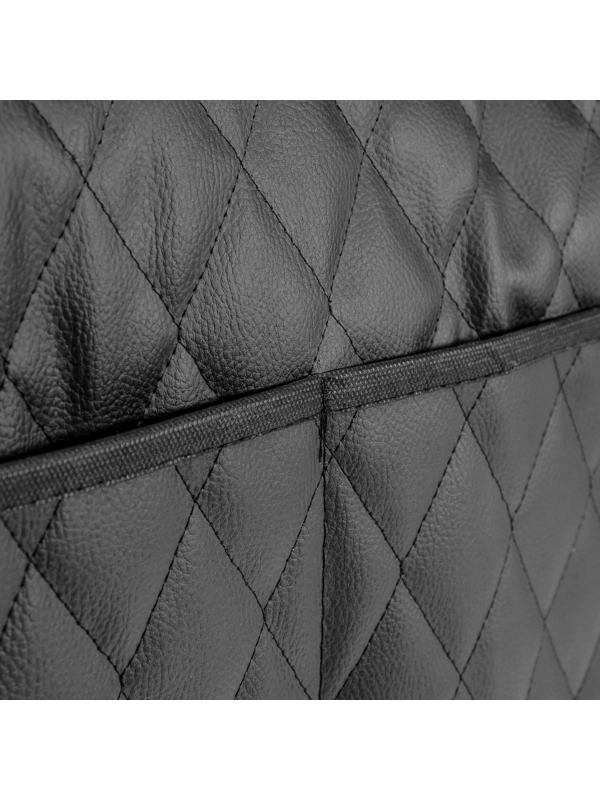 Органайзер на спинку сиденья в багажник, экокожа, ромб, черный, 95х40 см