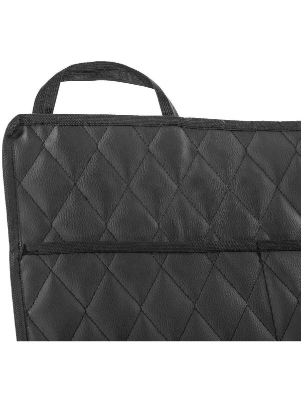 Органайзер на спинку сиденья в багажник, экокожа, ромб, черный, 95х40 см