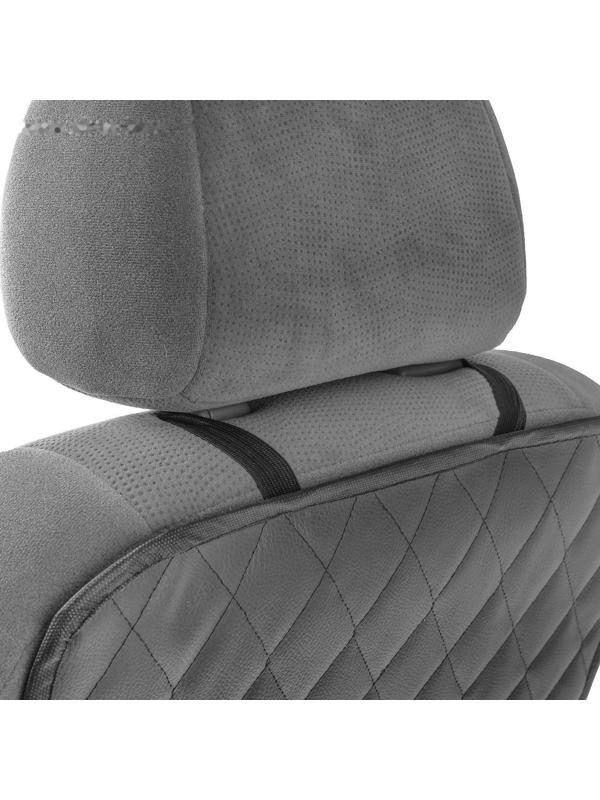 Накидка-незапинайка на спинку сиденья, экокожа, ромб, черный, 60х40 см