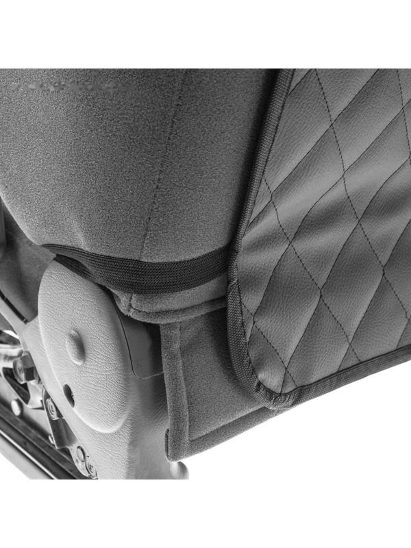 Накидка-незапинайка на спинку сиденья, экокожа, ромб, черный, 60х40 см