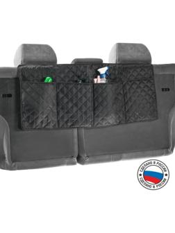 Органайзер на спинку сиденья в багажник, оксфорд, ромб, черный, 95х40 см