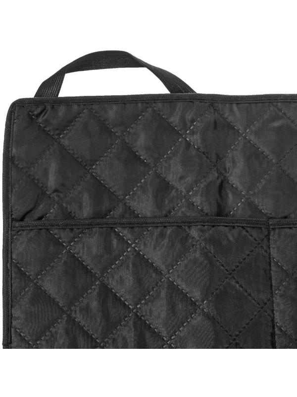 Органайзер на спинку сиденья в багажник, оксфорд, ромб, черный, 95х40 см