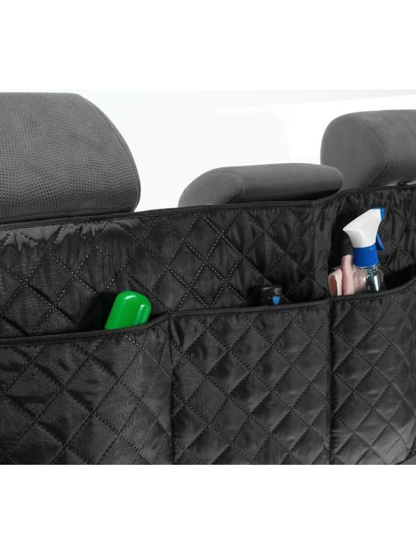 Органайзер на спинку сиденья в багажник, оксфорд, ромб, черный, 95х40 см