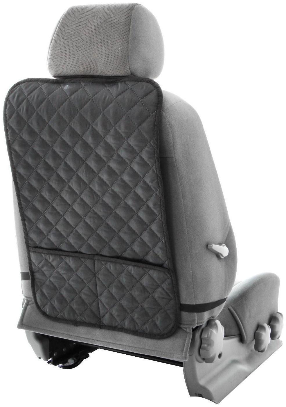 Накидка-незапинайка на спинку, с карманом, оксфорд, ромб, черный, 60х40 см