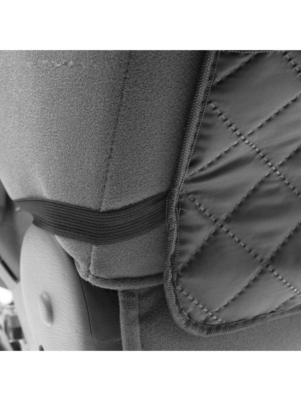 Накидка-незапинайка на спинку, с карманом, оксфорд, ромб, черный, 60х40 см