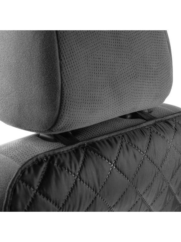 Накидка-незапинайка на спинку, с карманом, оксфорд, ромб, черный, 60х40 см