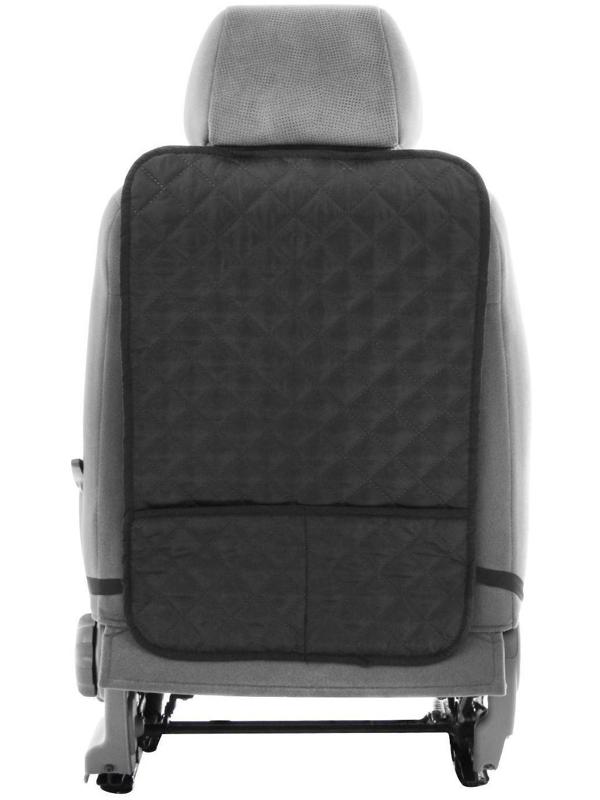 Накидка-незапинайка на спинку, с карманом, оксфорд, ромб, черный, 60х40 см