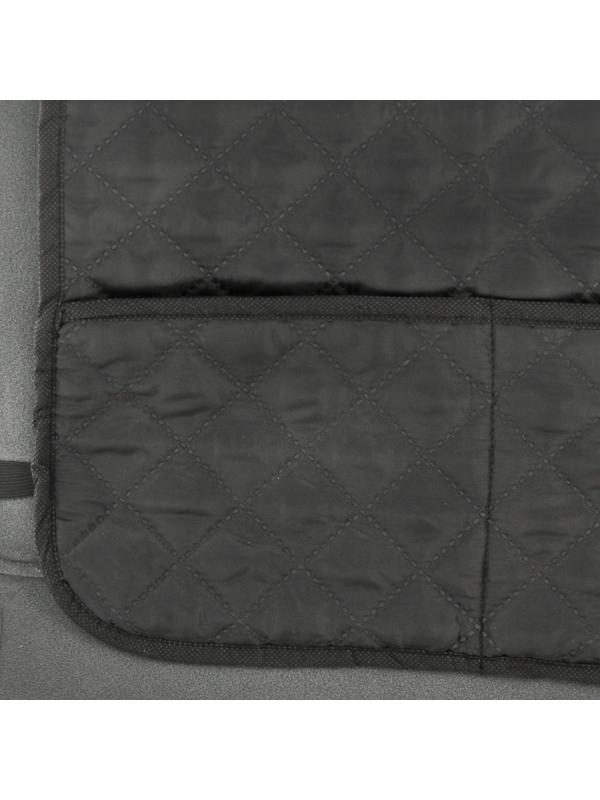 Накидка-незапинайка на спинку, с карманом, оксфорд, ромб, черный, 60х40 см