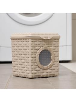 Контейнер для мелочей «Ротанг», 3 л, с иллюминатором, цвет латте