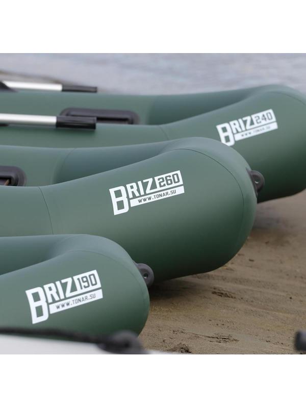 Лодка «Бриз 190» с гребками, цвет зелёный