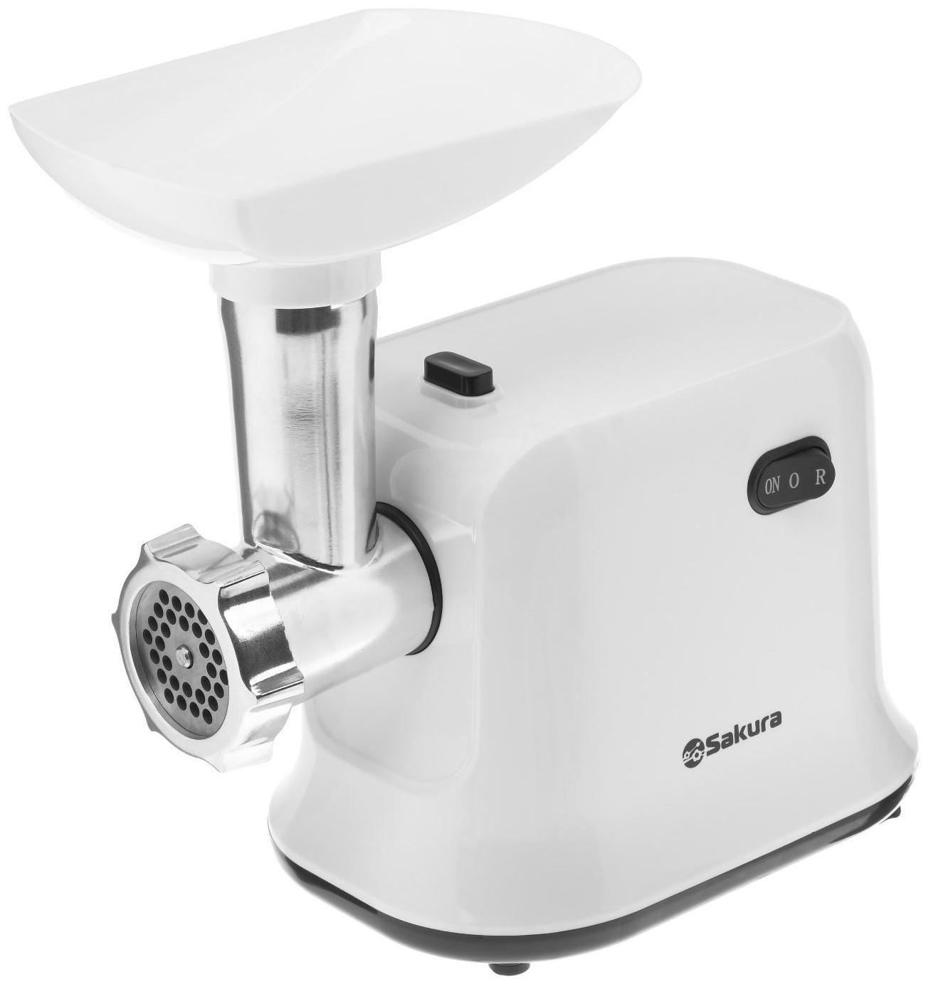 Мясорубка электрическая Sakura SA-6420SW, 1500 Вт, шинковки, реверс, белая