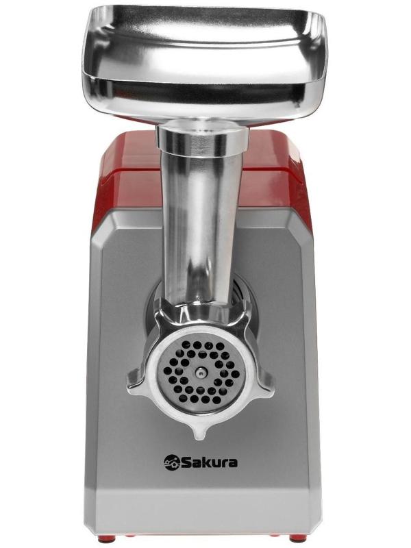 Мясорубка электрическая Sakura SA-6424R, 2000 Вт, насадки для колбас и сосисок, красная