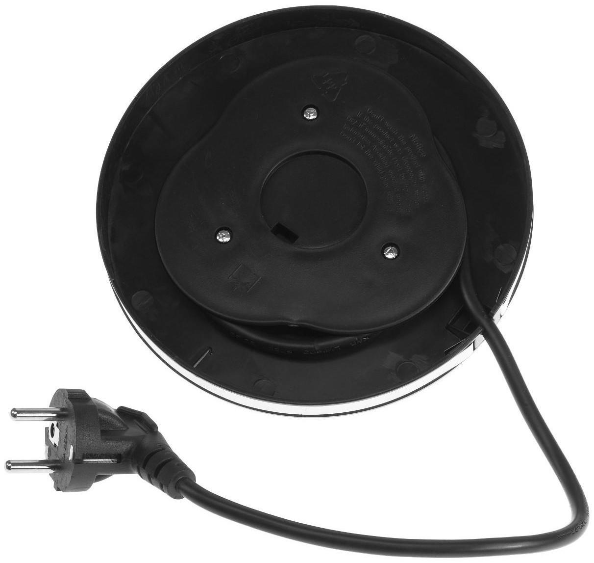 Чайник электрический Sakura SA-2722BK, стекло, 2.2 л, 1800 Вт, подсветка, серебристый