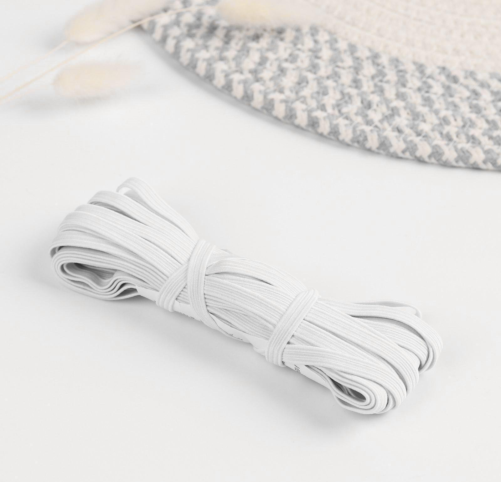 Резинка бельевая, 6 мм, 10 ± 1 м, цвет белый
