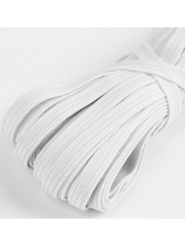 Резинка бельевая, 6 мм, 10 ± 1 м, цвет белый
